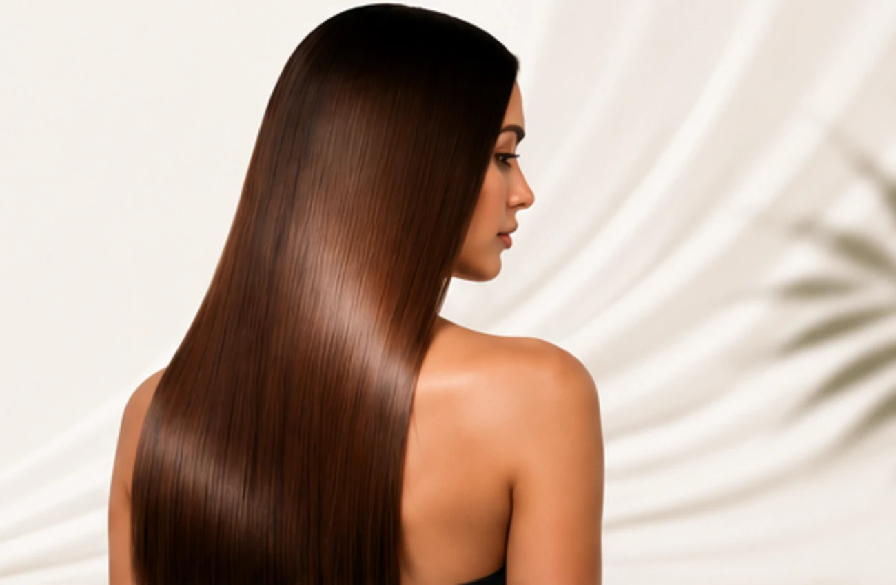 Professional hair smoothing result